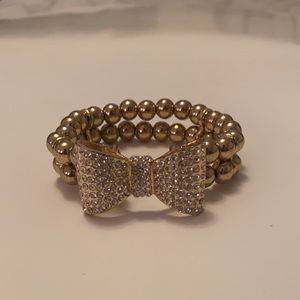 Gold Bow Stretch Bracelet